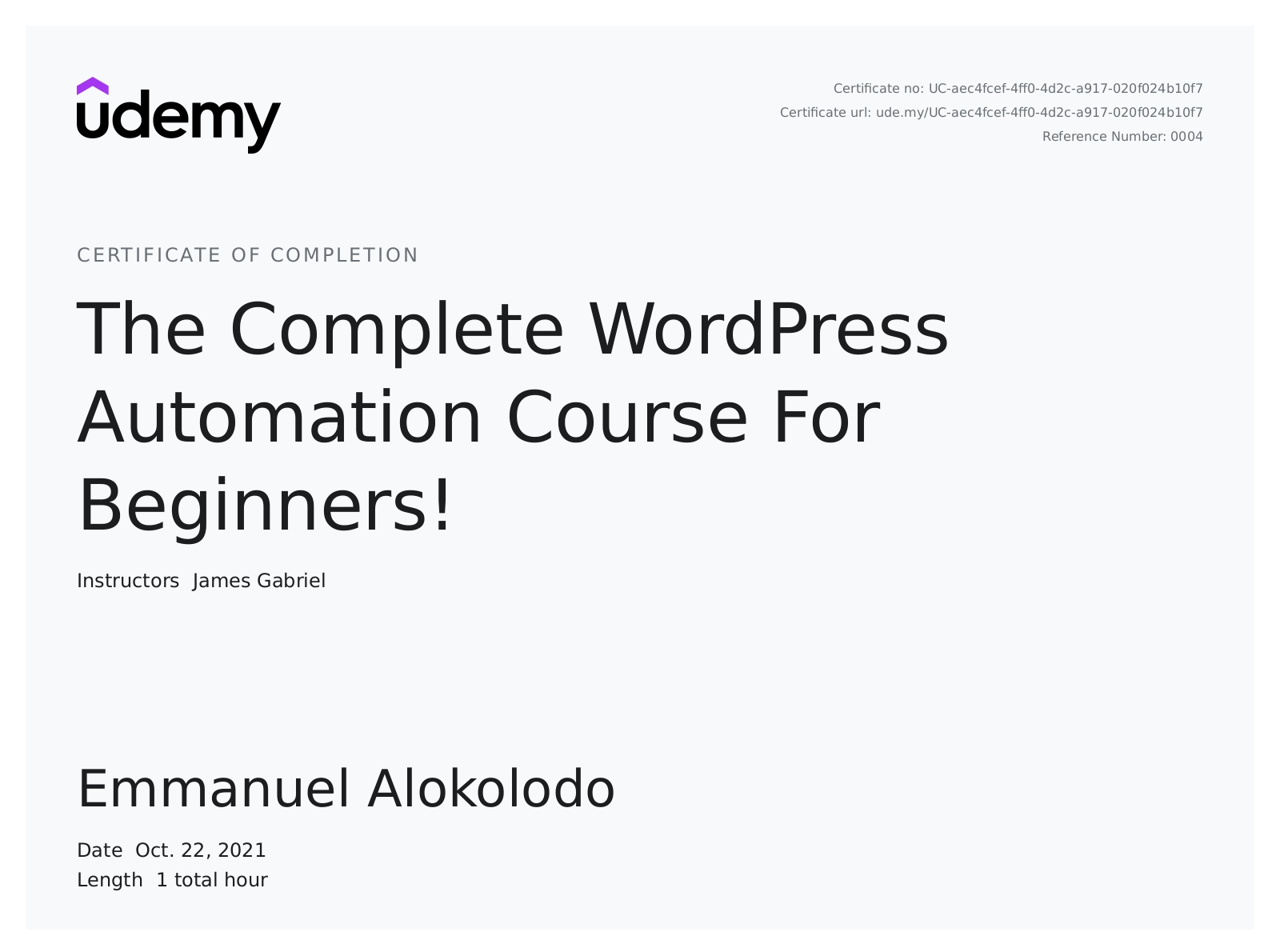 WordPress Cert
